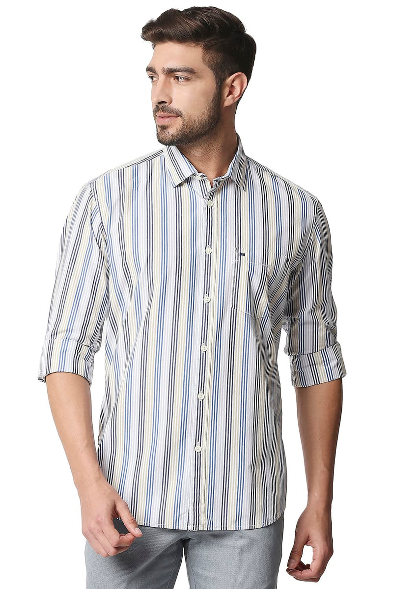 BASICS SLIM FIT STRIPE SHIRT