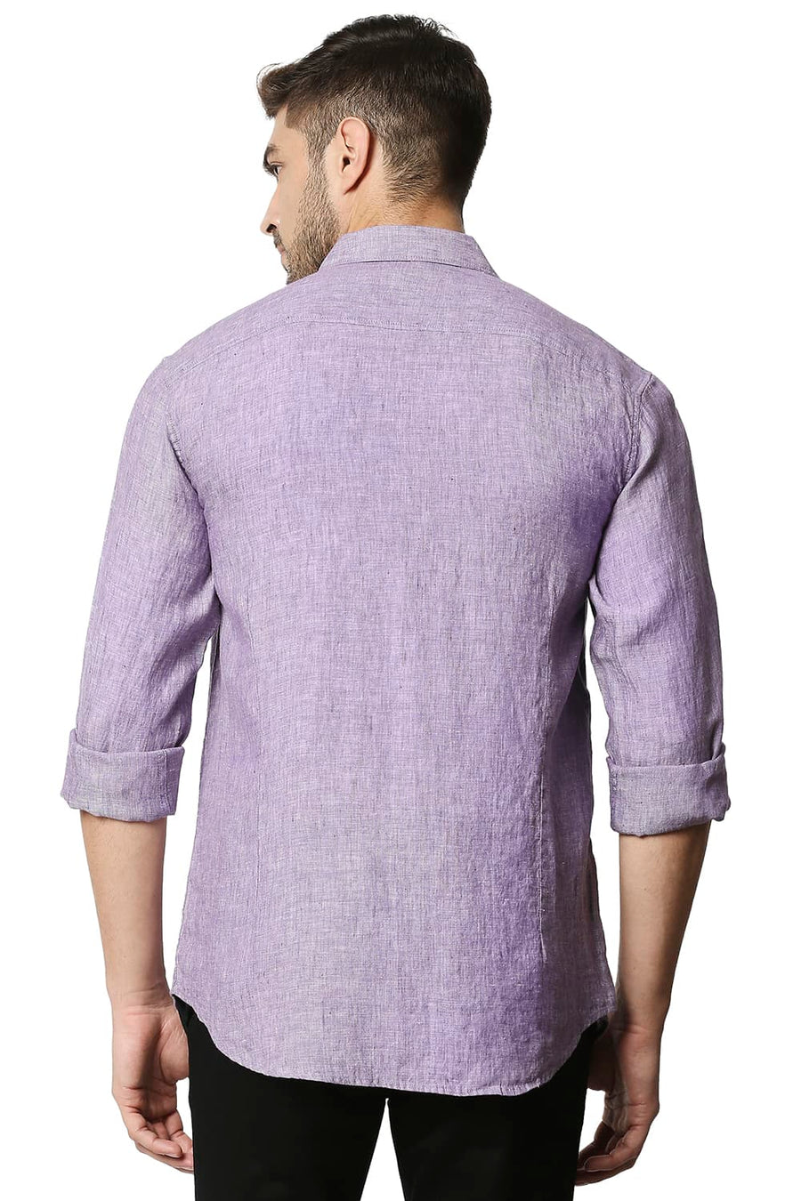 BASICS SLIM FIT PURPLE HAZE LINEN SHIRT