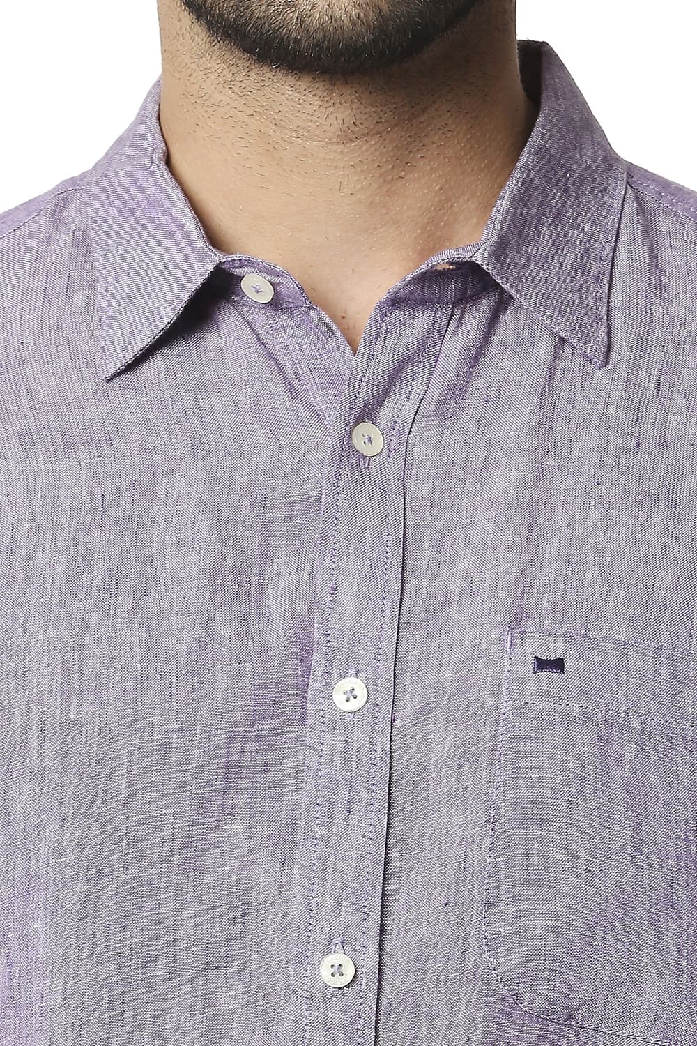 BASICS SLIM FIT LINEN SHIRT