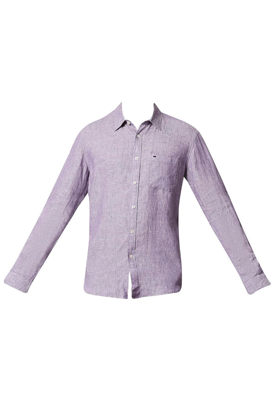 BASICS SLIM FIT PURPLE HAZE LINEN SHIRT