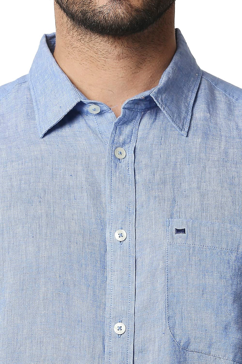 BASICS SLIM FIT LINEN SHIRT