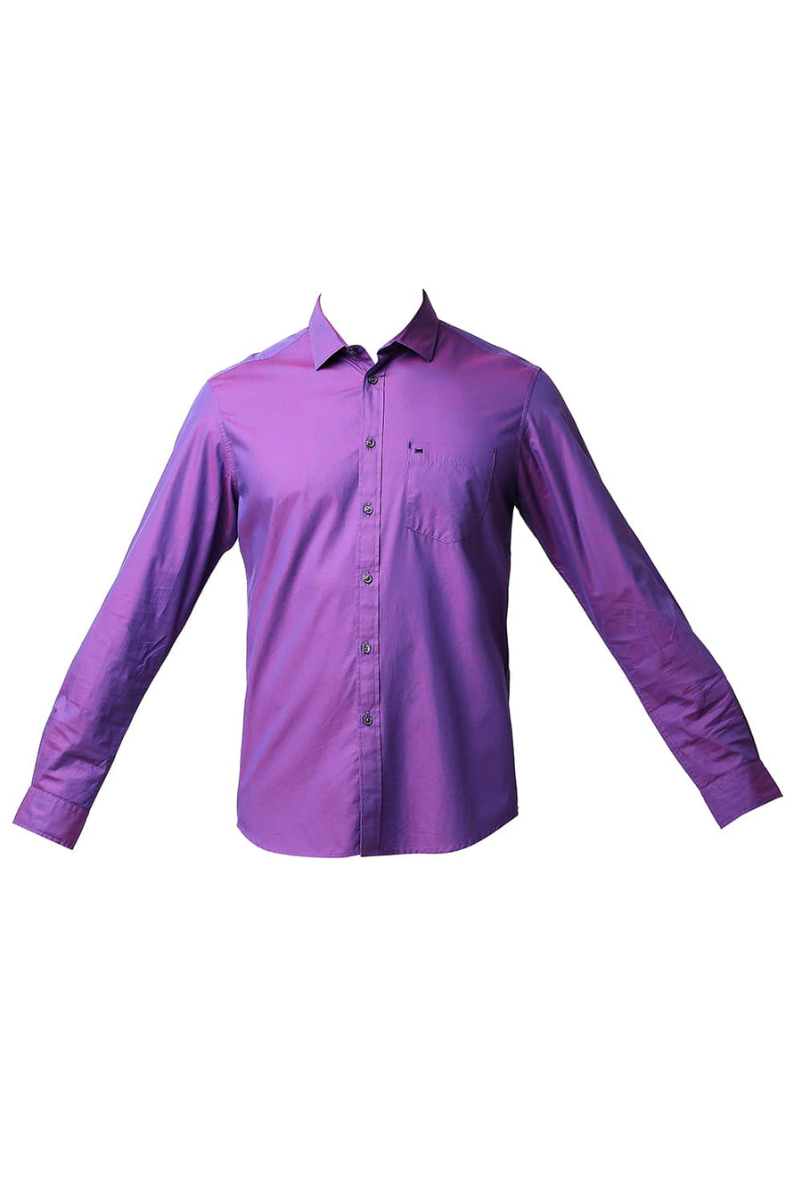 BASICS SLIM FIT PASSION PURPLE TWO TONE CHAMBRAY SHIRT