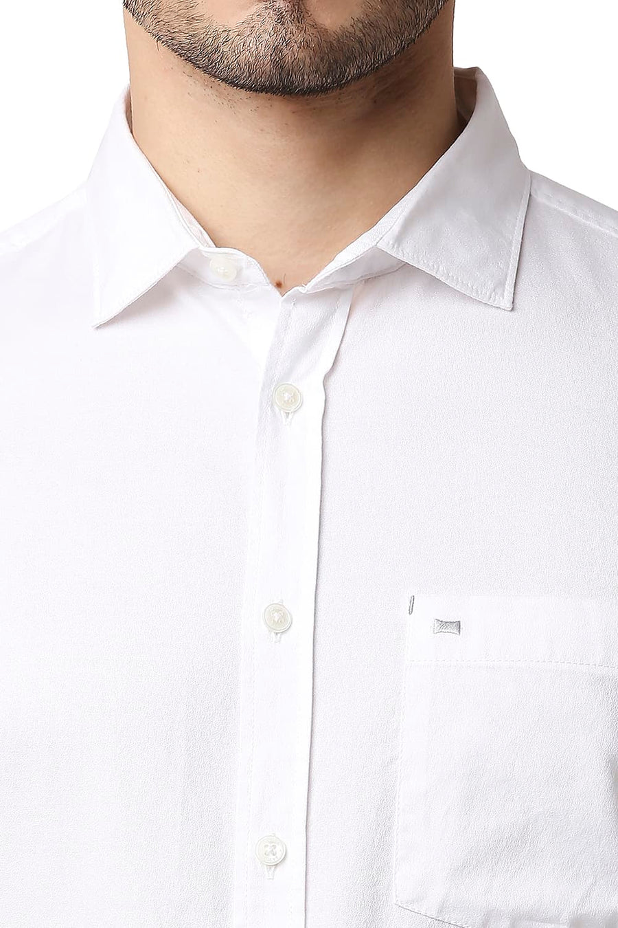 BASICS SLIM FIT WHITE ALYSSUM CREPE SHIRT