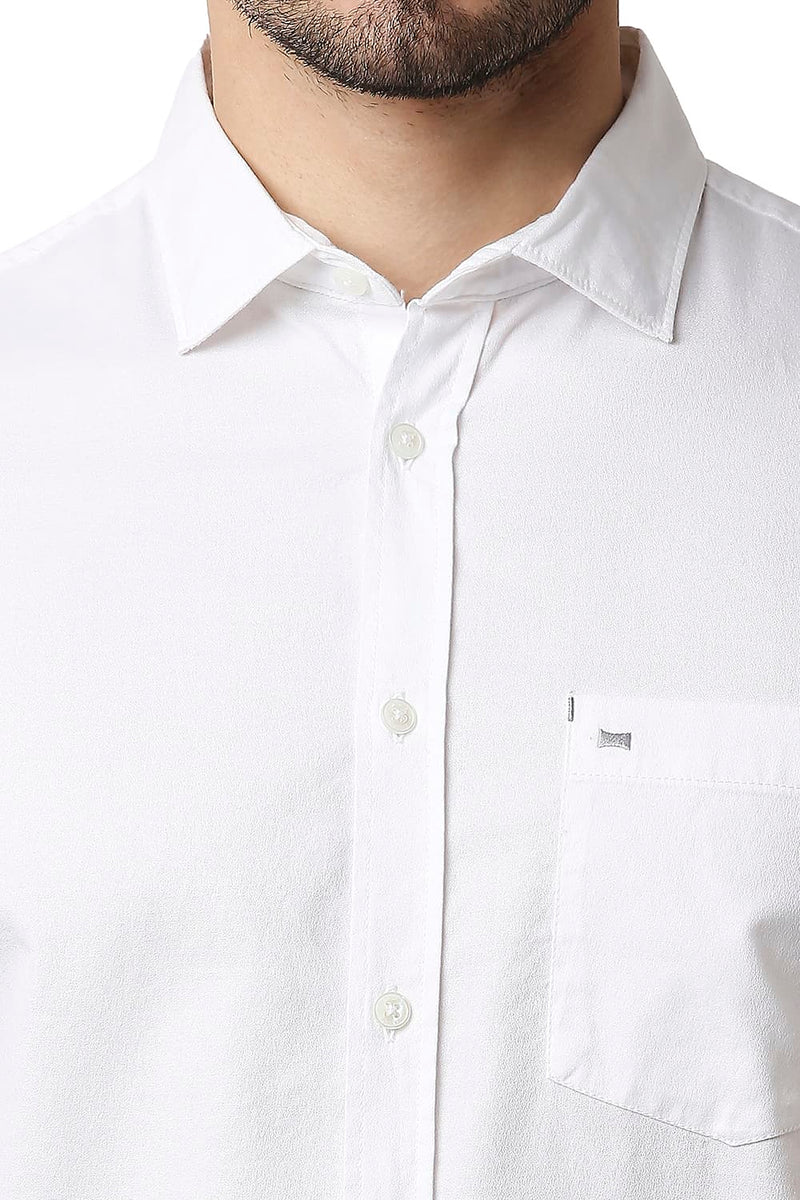 BASICS SLIM FIT CREPE HALFSLEEVES SHIRT