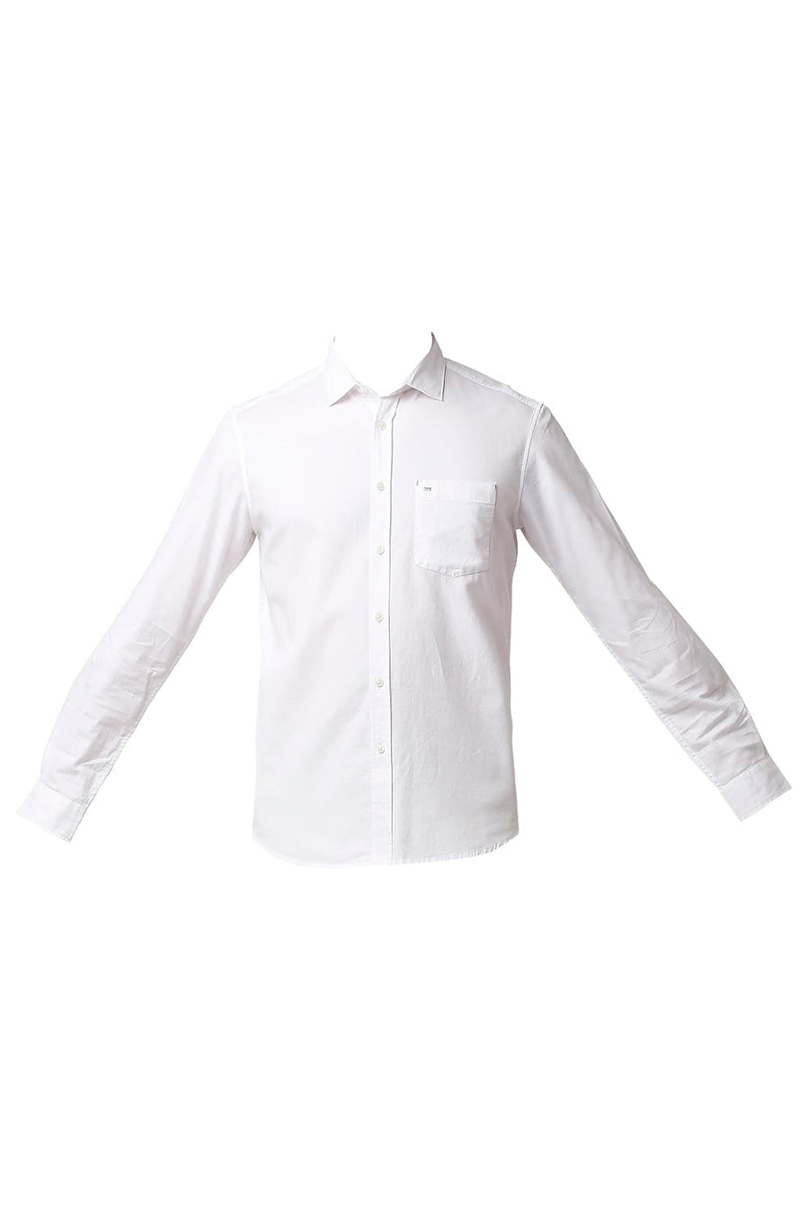 BASICS SLIM FIT WHITE ALYSSUM CREPE SHIRT