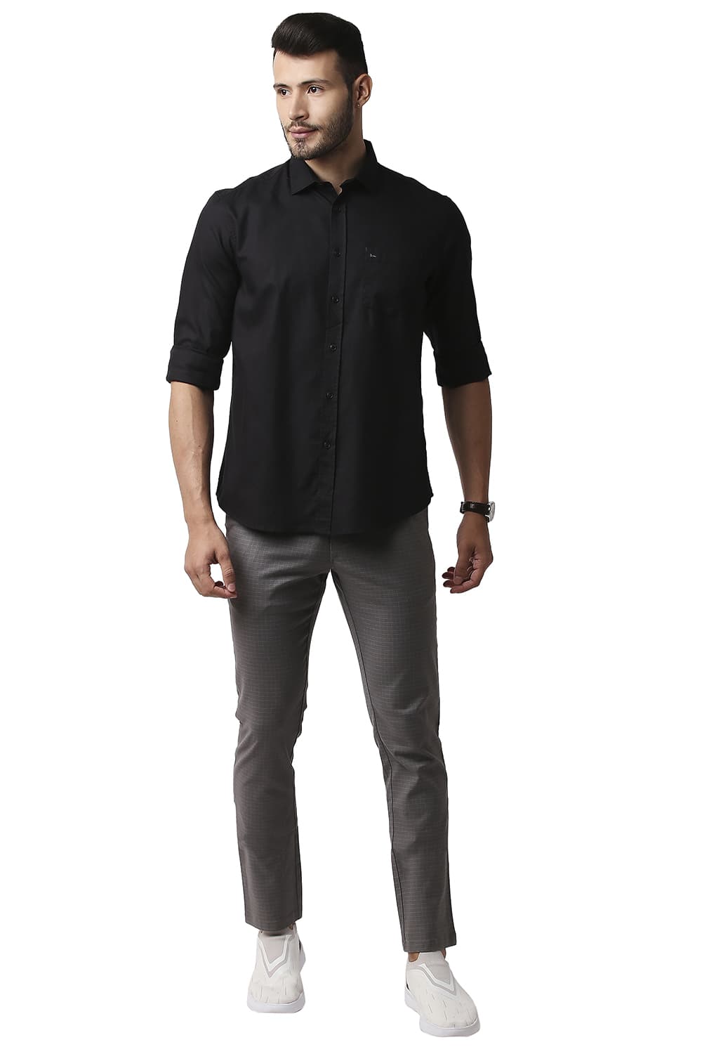 BASICS SLIM FIT CREPE SHIRT