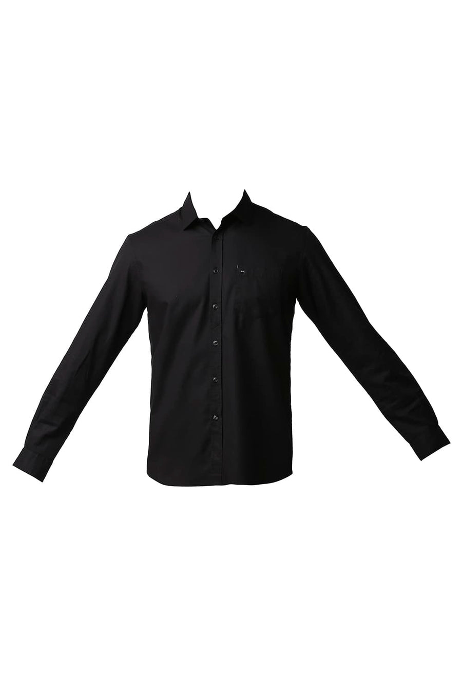 BASICS SLIM FIT NIGHT BLACK CREPE SHIRT