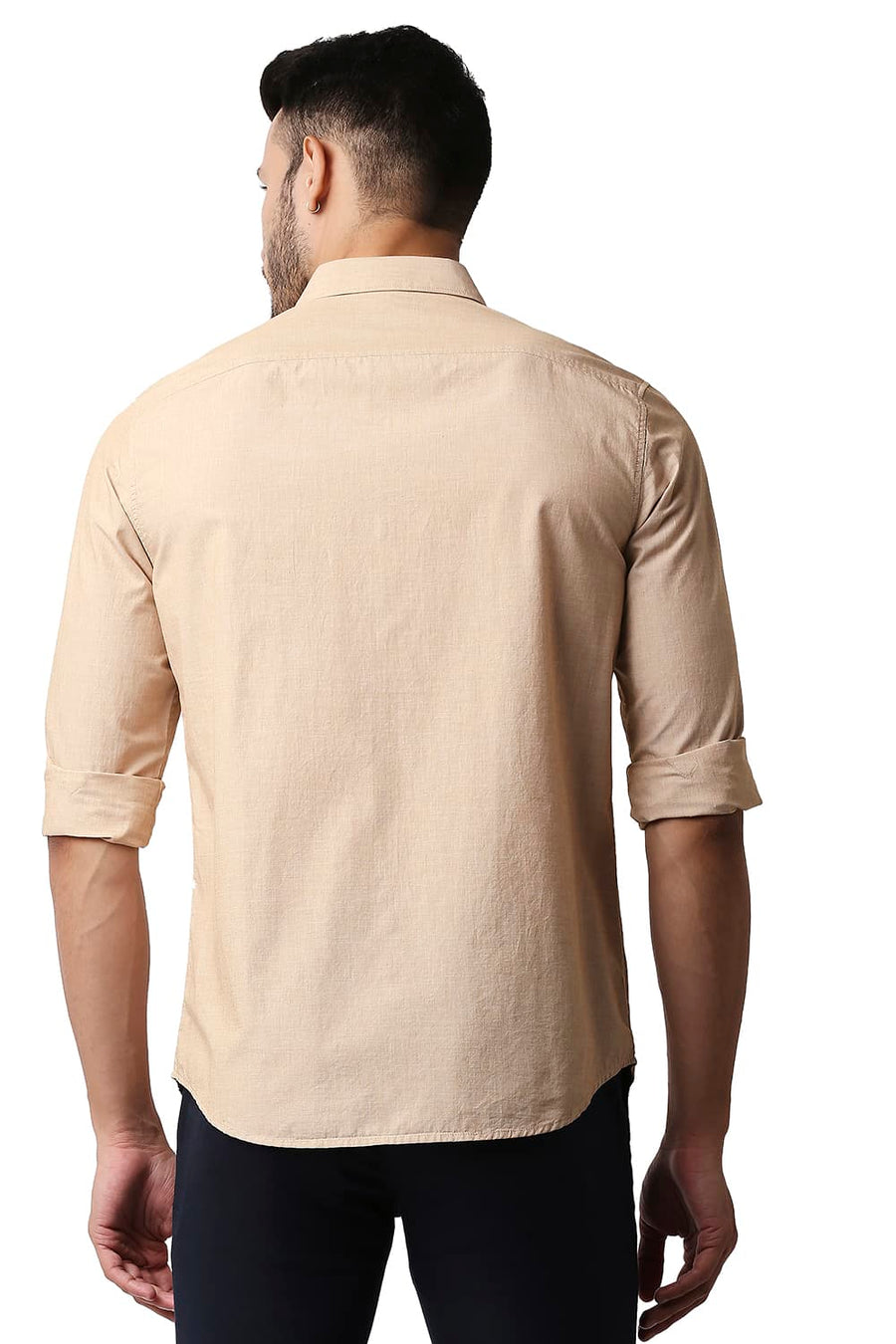 BASICS SLIM FIT MELLOW BEIGE FIL-A-FIL SHIRT