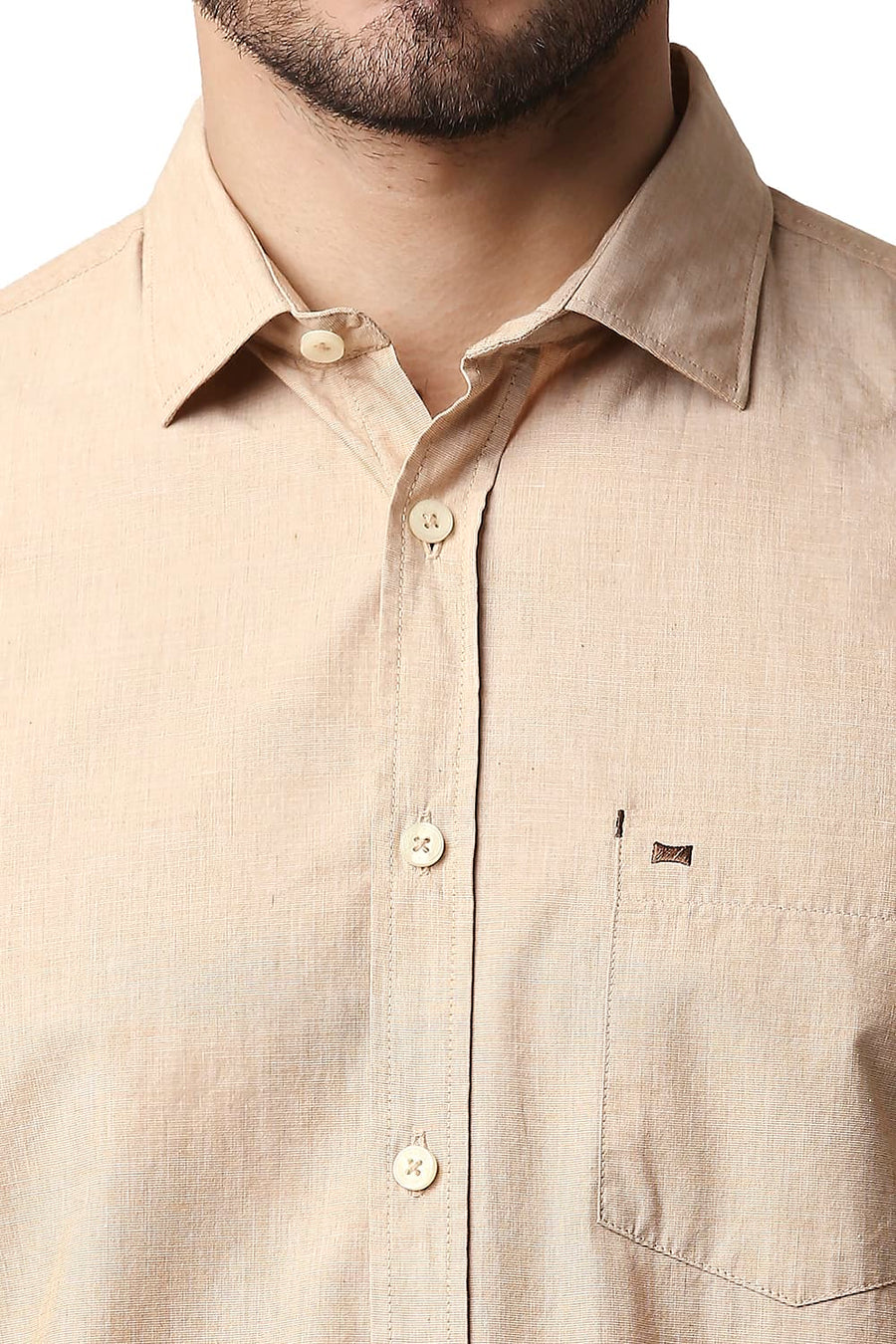 BASICS SLIM FIT MELLOW BEIGE FIL-A-FIL SHIRT