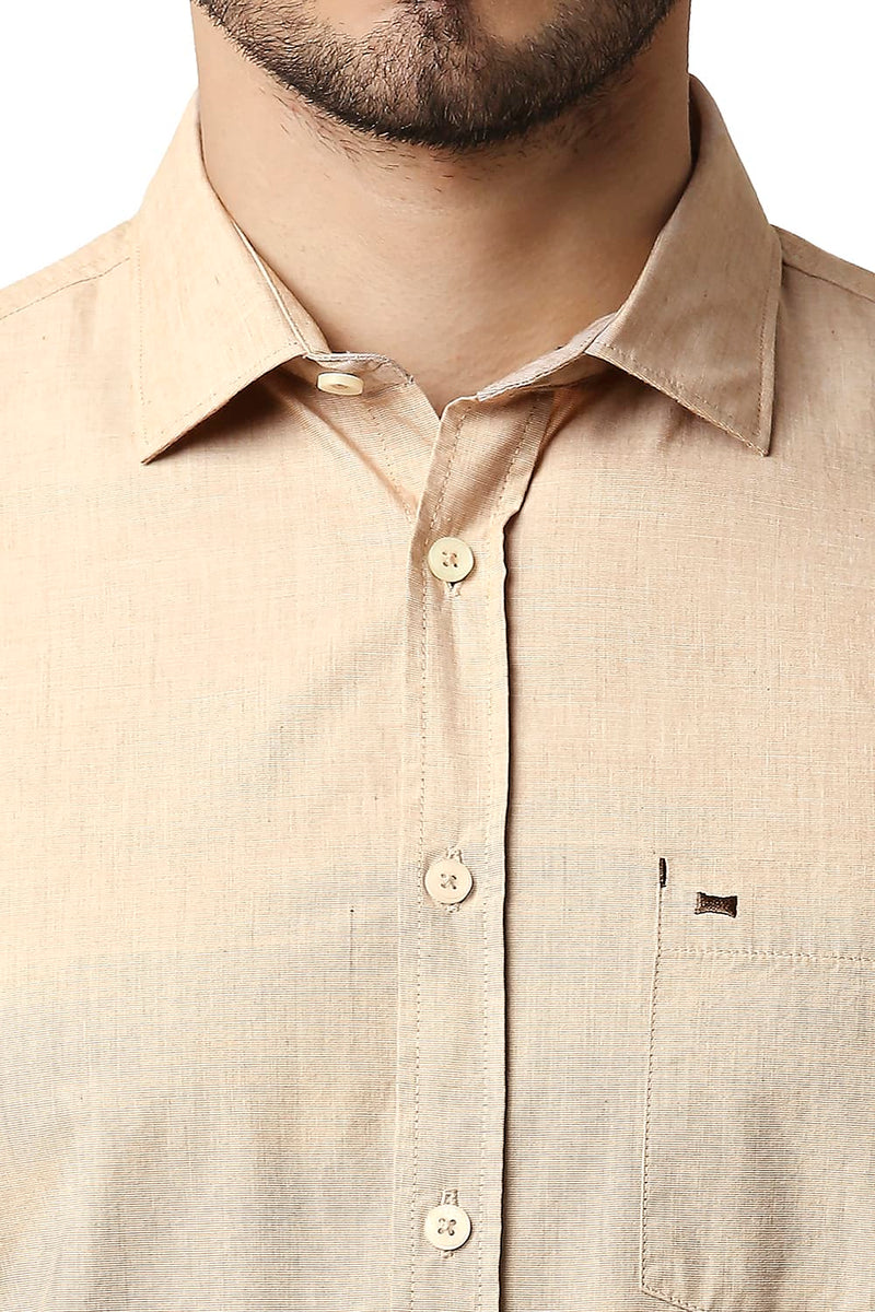 BASICS SLIM FIT FIL-A-FIL HALFSLEEVES SHIRT