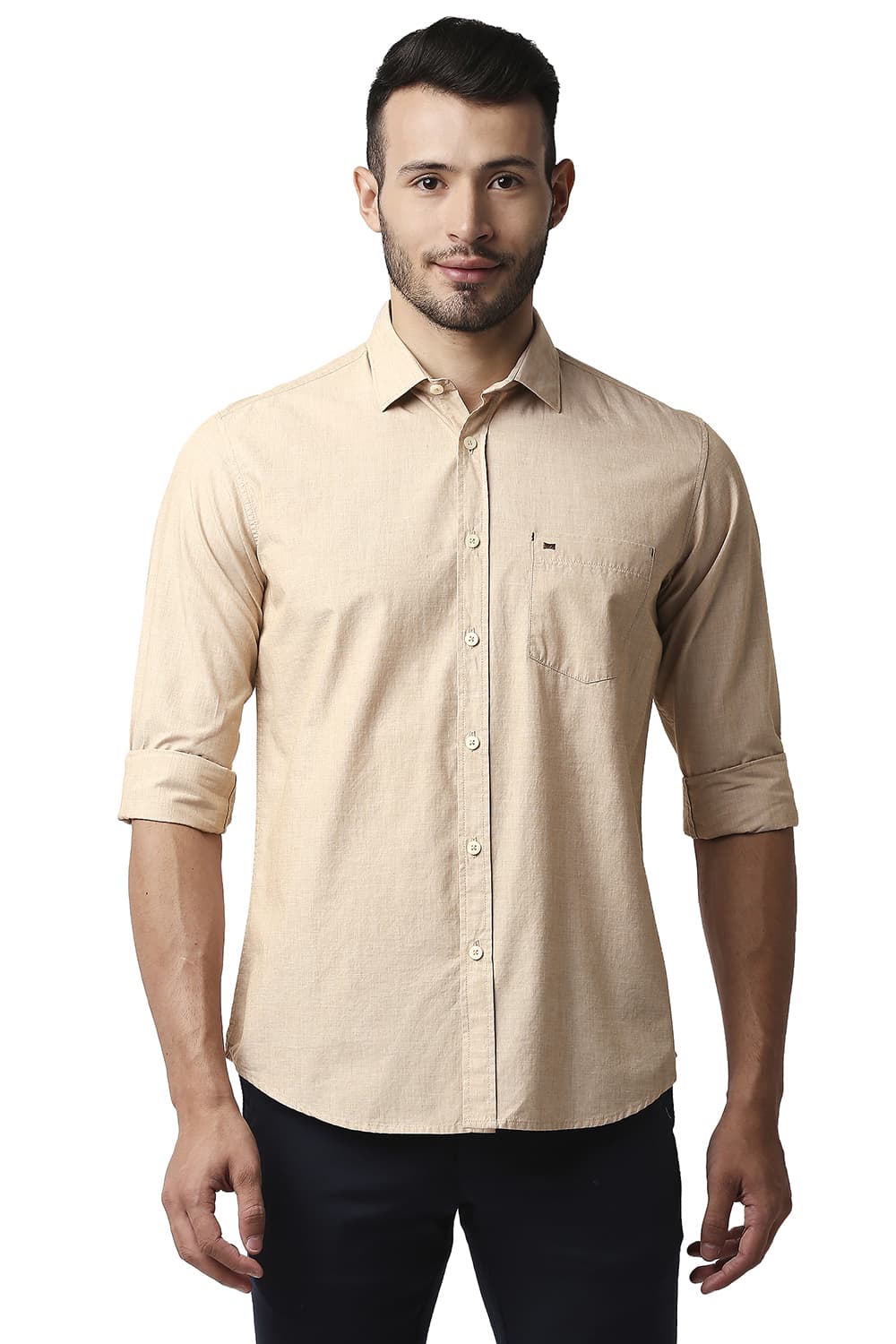 BASICS SLIM FIT FIL-A-FIL SHIRT