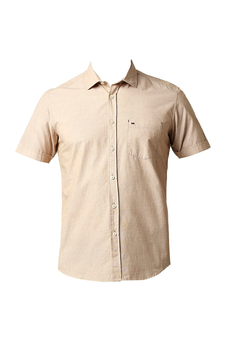 BASICS SLIM FIT FIL-A-FIL HALFSLEEVES SHIRT