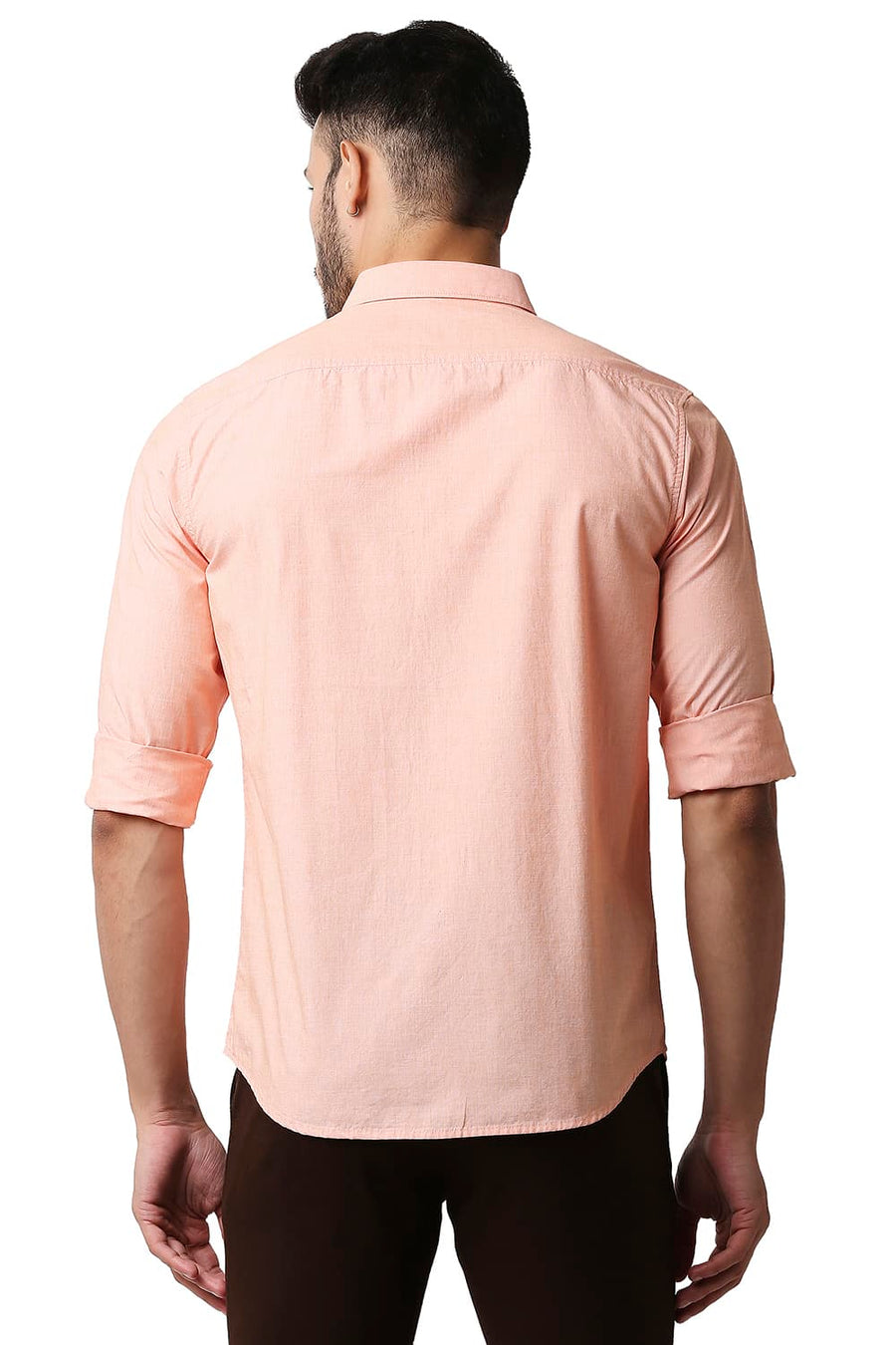 BASICS SLIM FIT ORANGE PARAFAIT FIL-A-FIL SHIRT