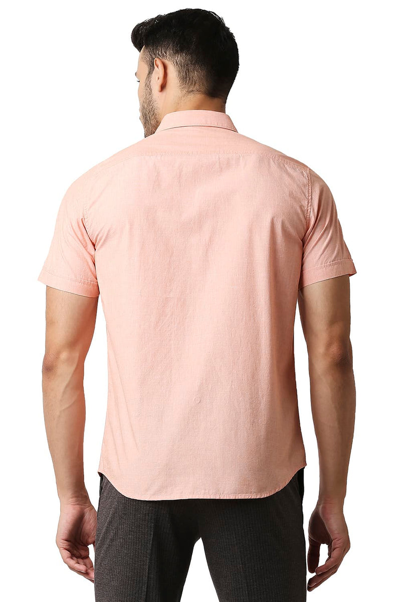 BASICS SLIM FIT FIL-A-FIL HALFSLEEVES SHIRT