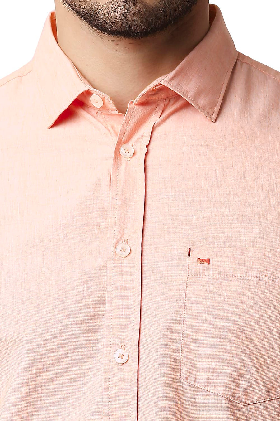 BASICS SLIM FIT ORANGE PARAFAIT FIL-A-FIL SHIRT