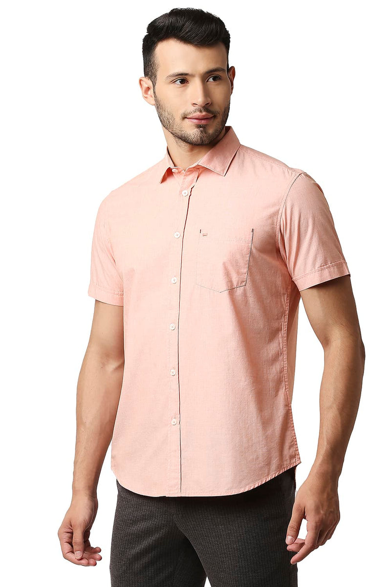 BASICS SLIM FIT FIL-A-FIL HALFSLEEVES SHIRT