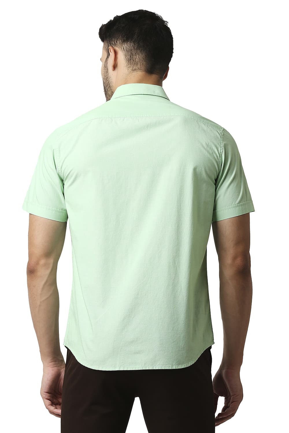 BASICS SLIM FIT FIL-A-FIL HALFSLEEVES SHIRT