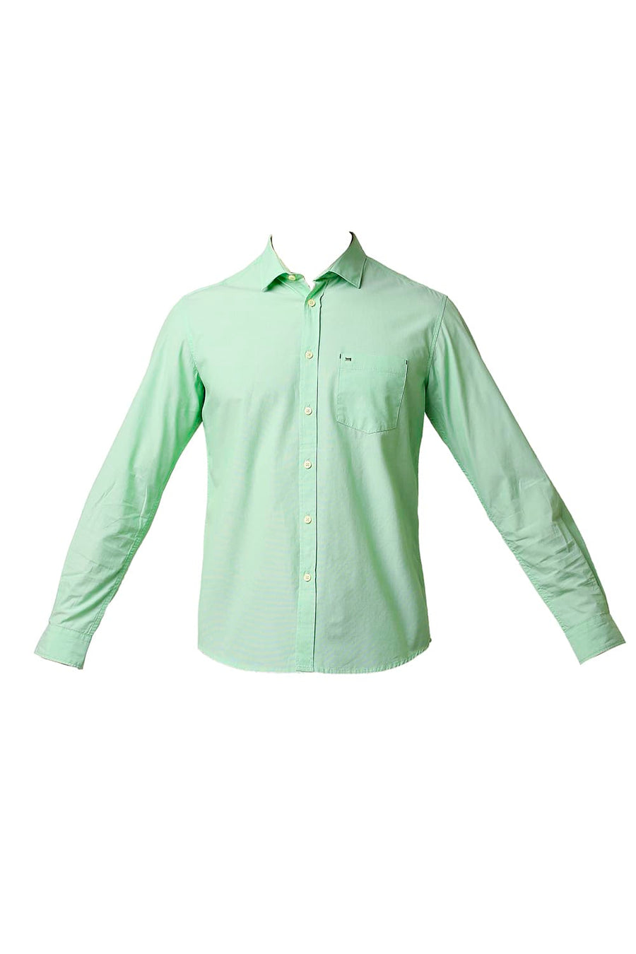 BASICS SLIM FIT GREEN ASH FIL-A-FIL SHIRT