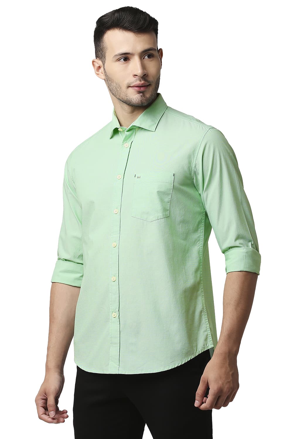 BASICS SLIM FIT FIL-A-FIL SHIRT