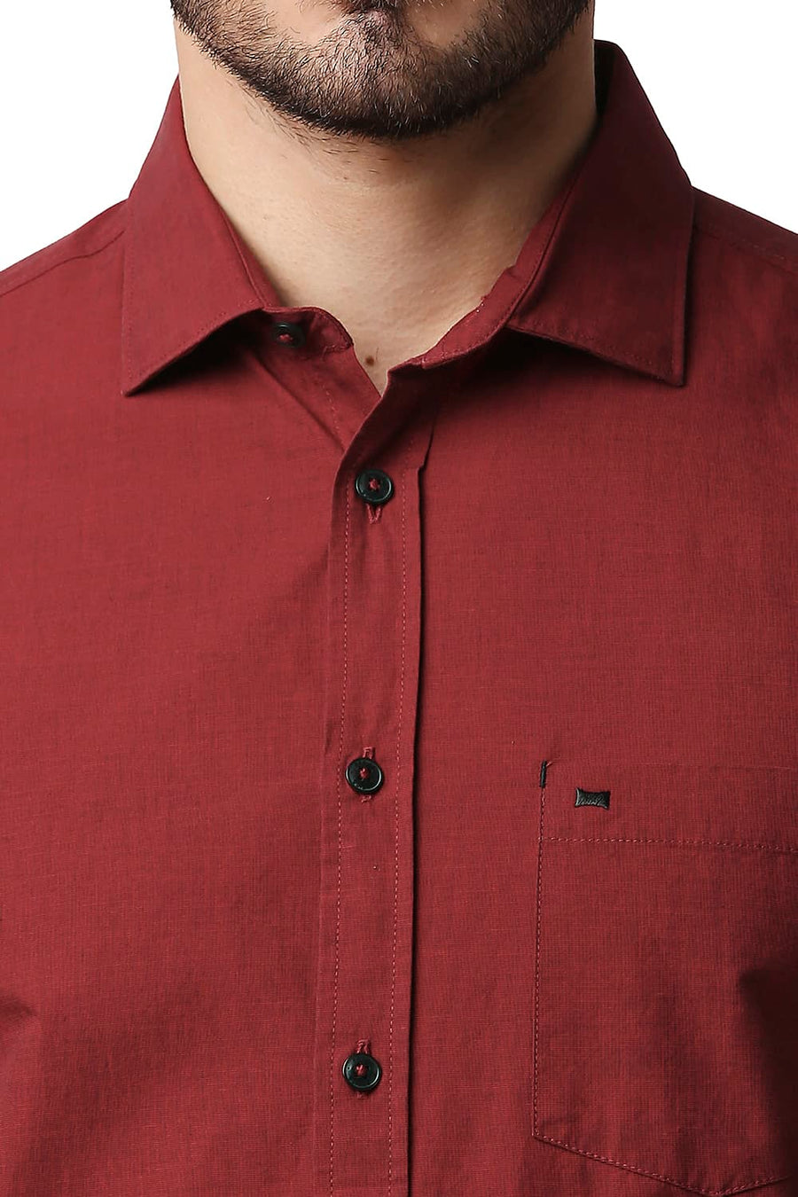 BASICS SLIM FIT SALSA RED FIL-A-FIL SHIRT