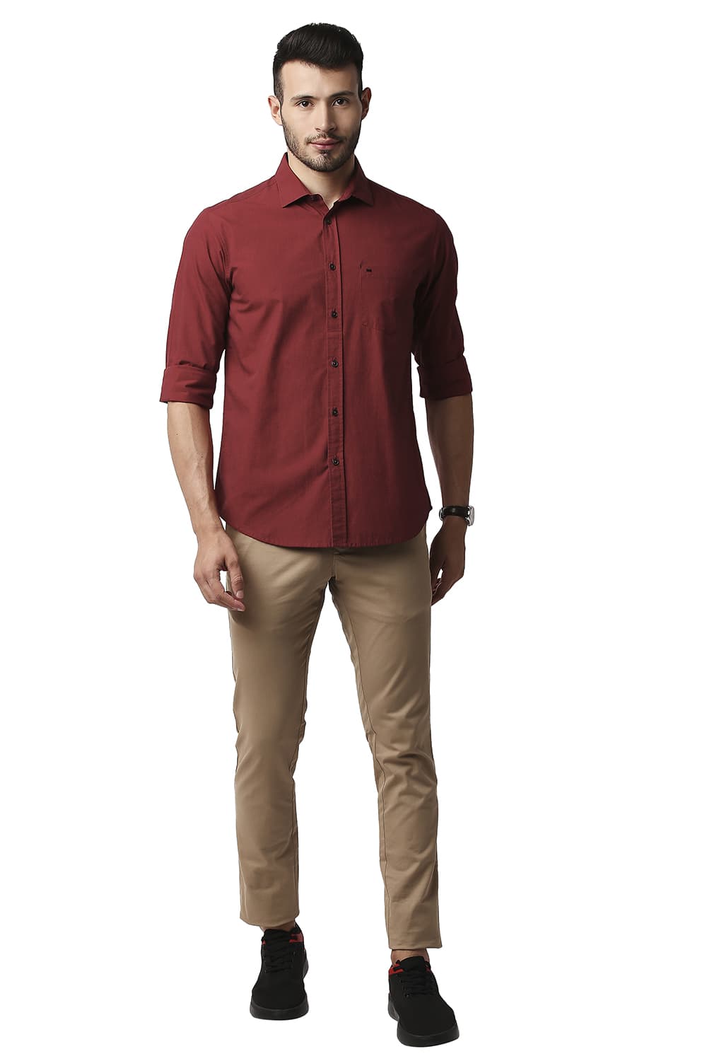 BASICS SLIM FIT FIL-A-FIL SHIRT