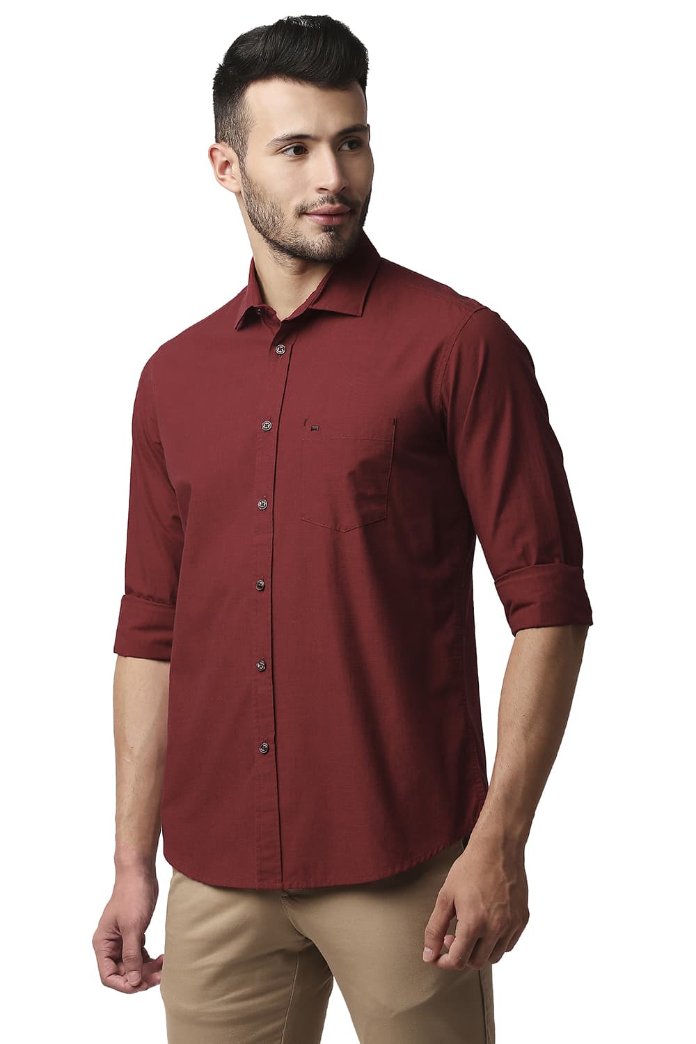 BASICS SLIM FIT FIL-A-FIL SHIRT