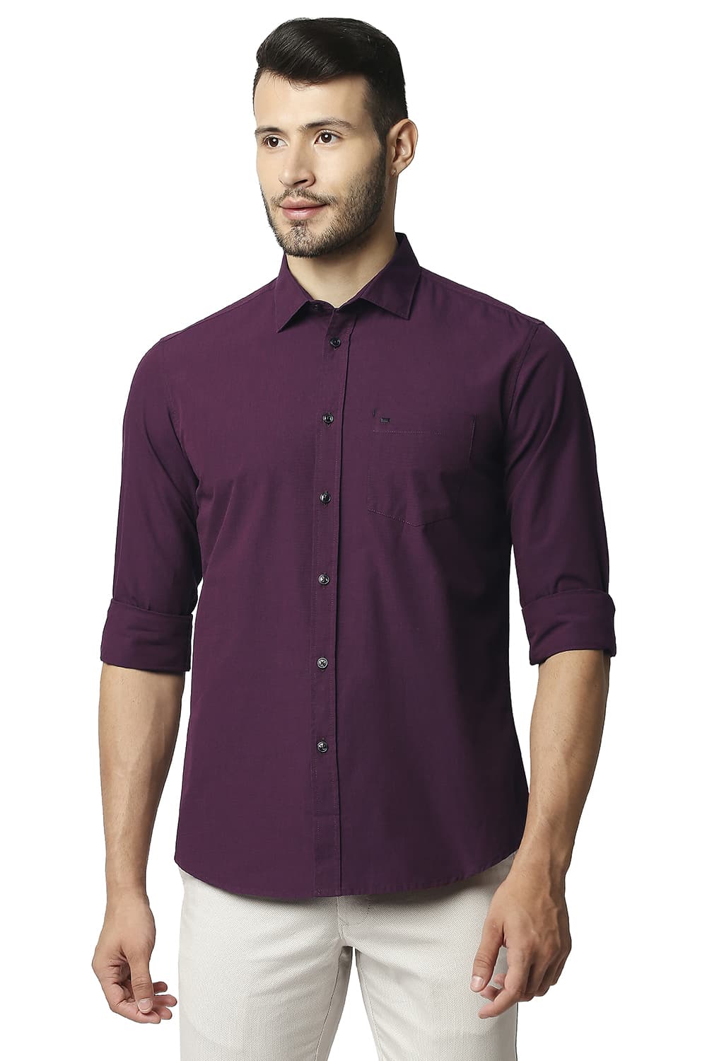 BASICS SLIM FIT FIL-A-FIL SHIRT