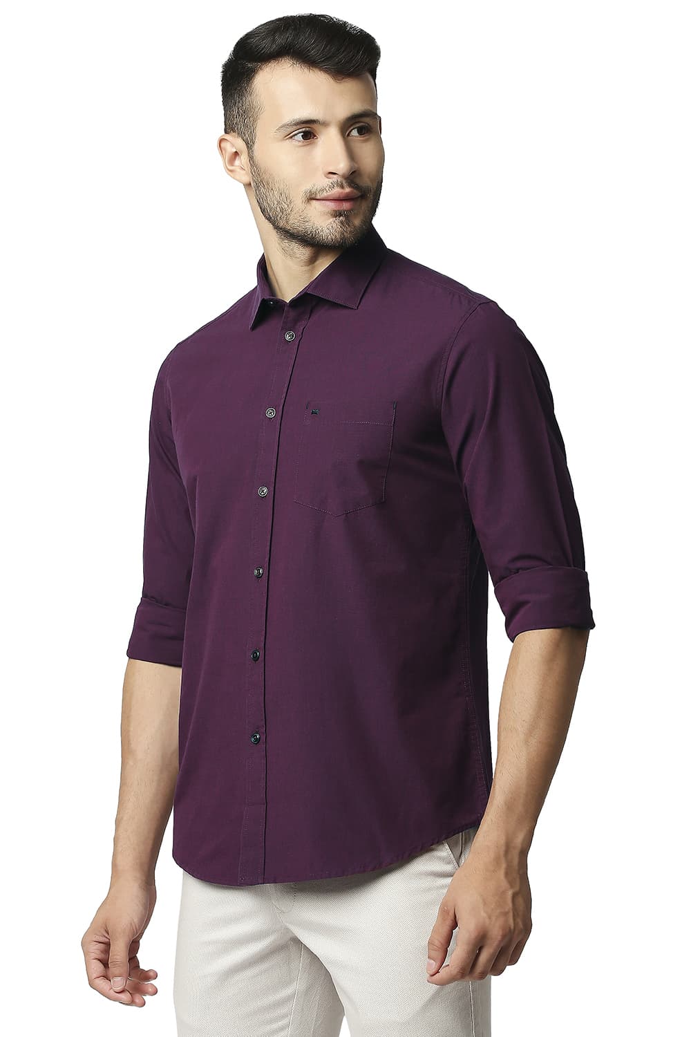 BASICS SLIM FIT FIL-A-FIL SHIRT