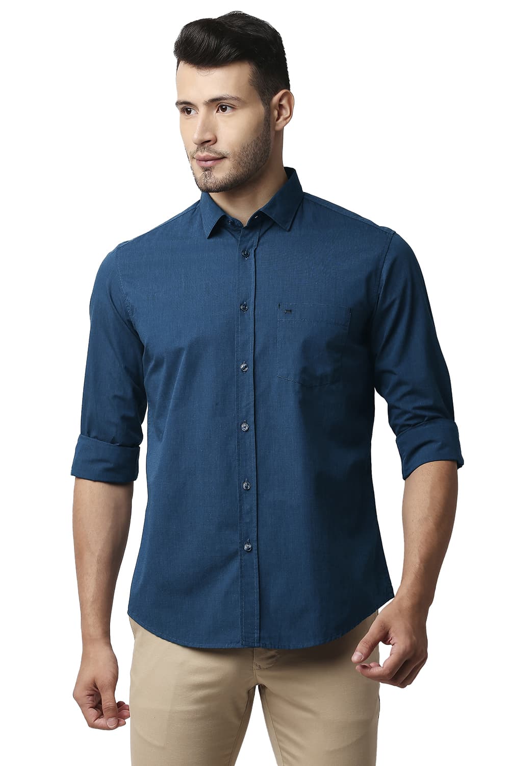 BASICS SLIM FIT FIL-A-FIL SHIRT