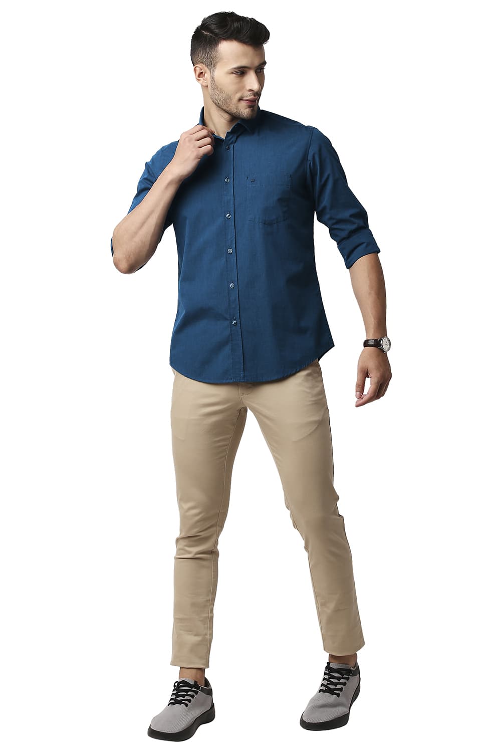 BASICS SLIM FIT FIL-A-FIL SHIRT