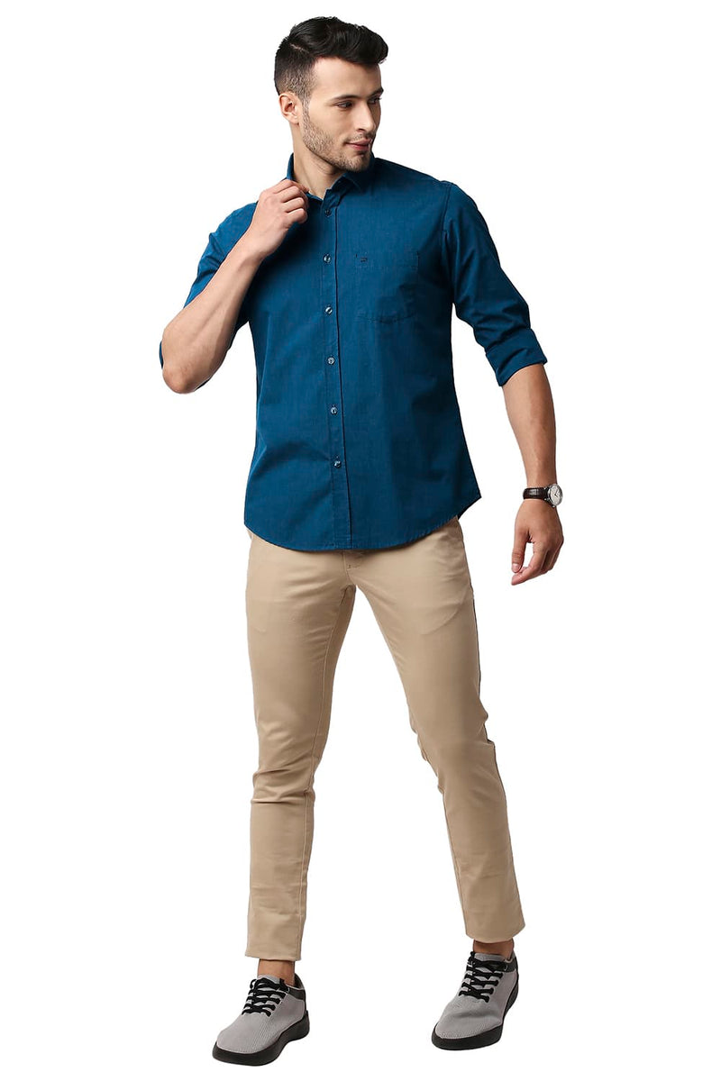 BASICS SLIM FIT FIL-A-FIL SHIRT