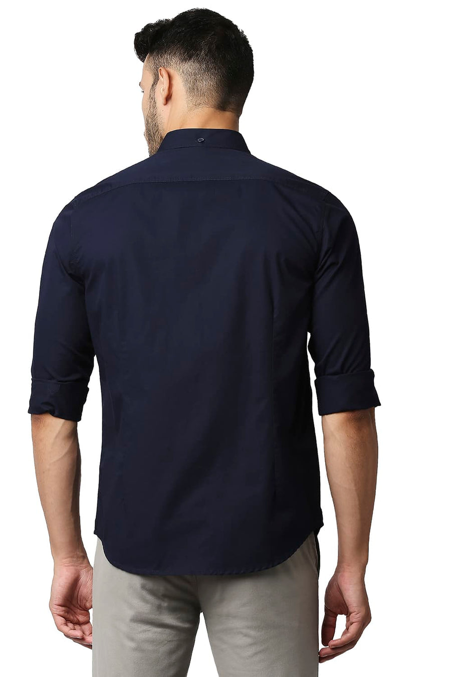BASICS SLIM FIT NAVY IRIS TWILL SHIRT