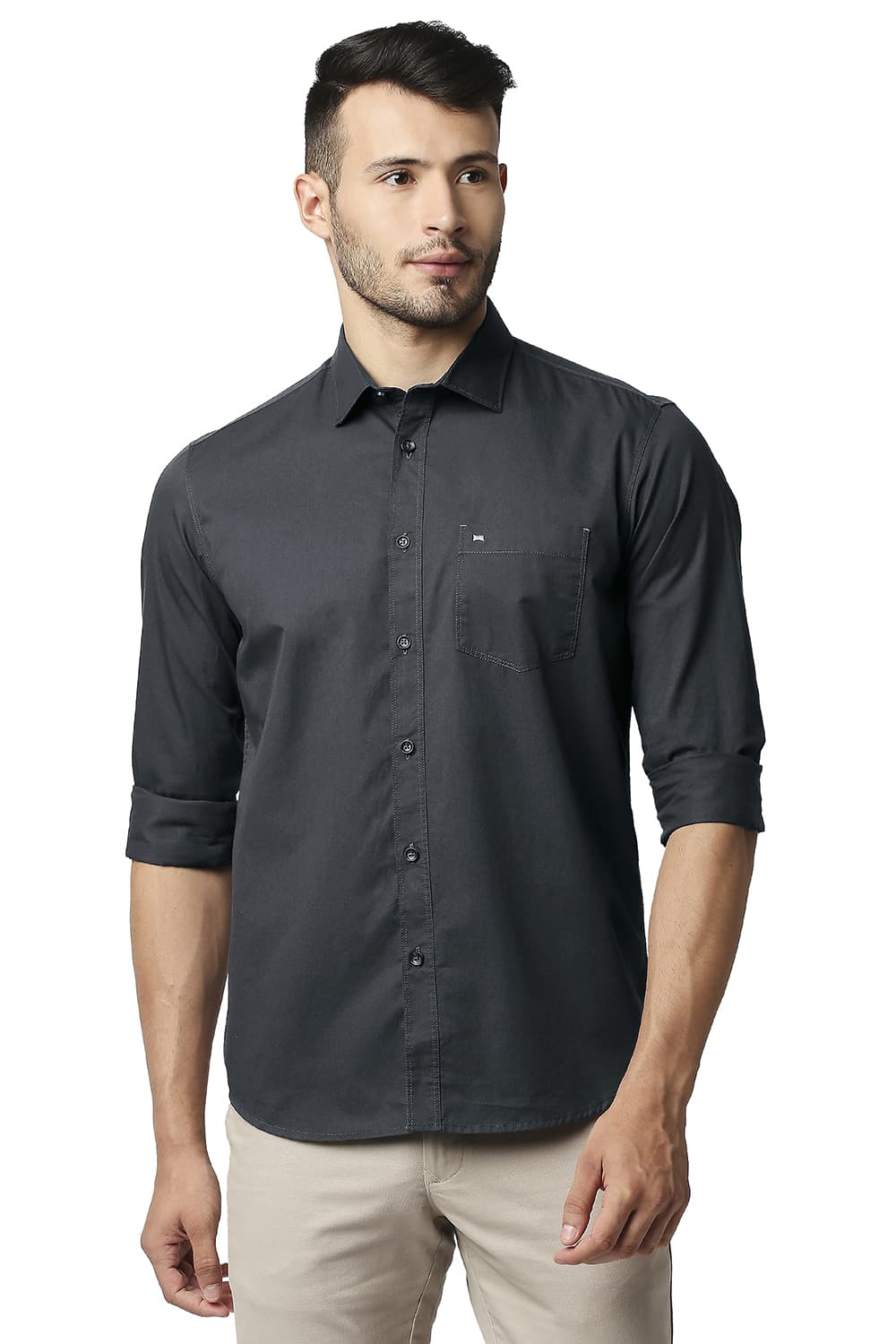 BASICS SLIM FIT TWILL SHIRT