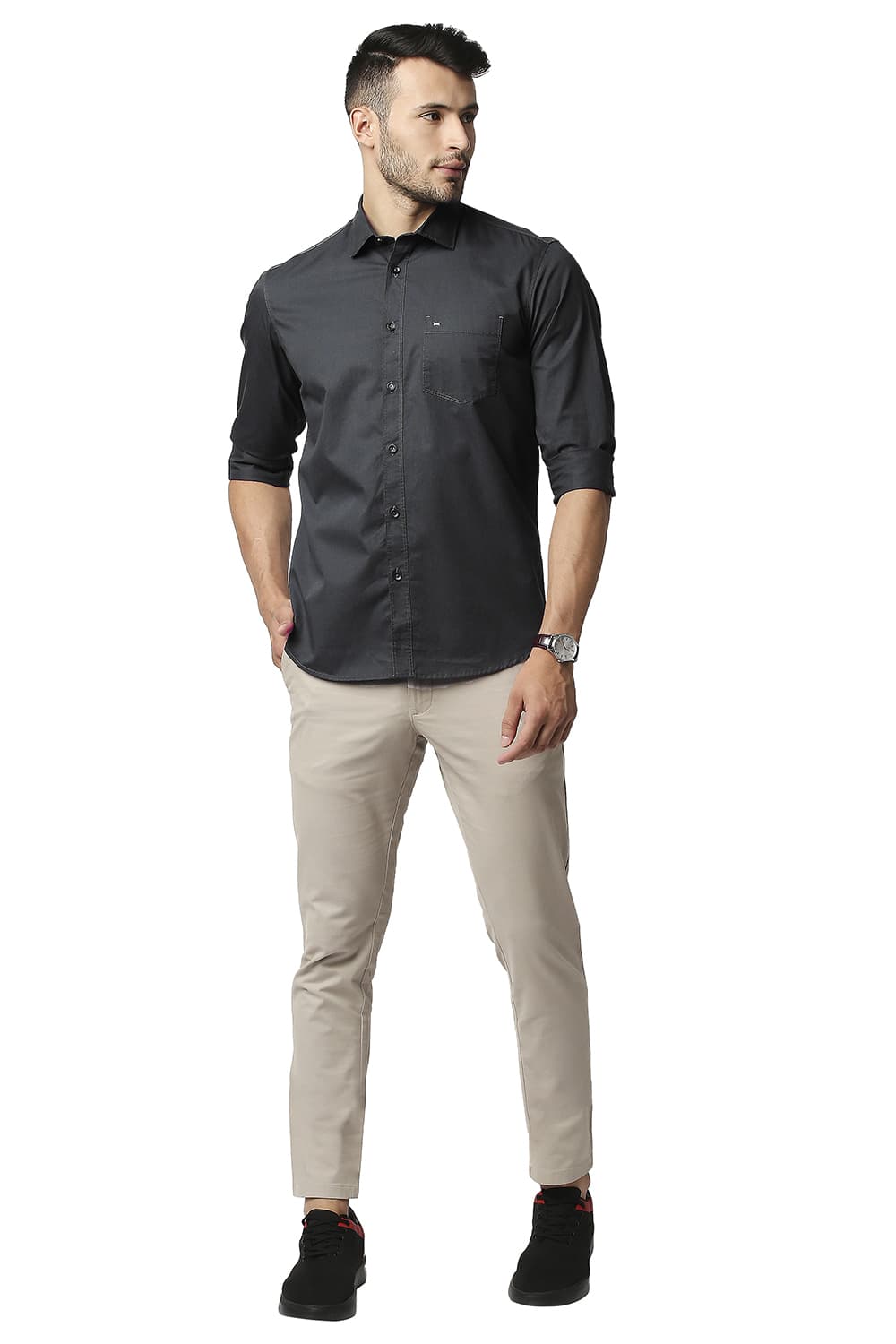 BASICS SLIM FIT TWILL SHIRT