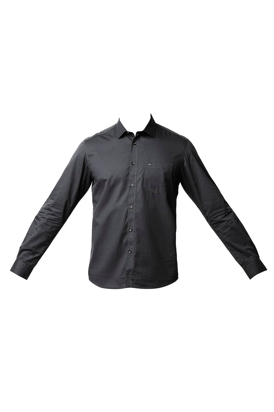 BASICS SLIM FIT FORGED IRON GREY TWILL SHIRT