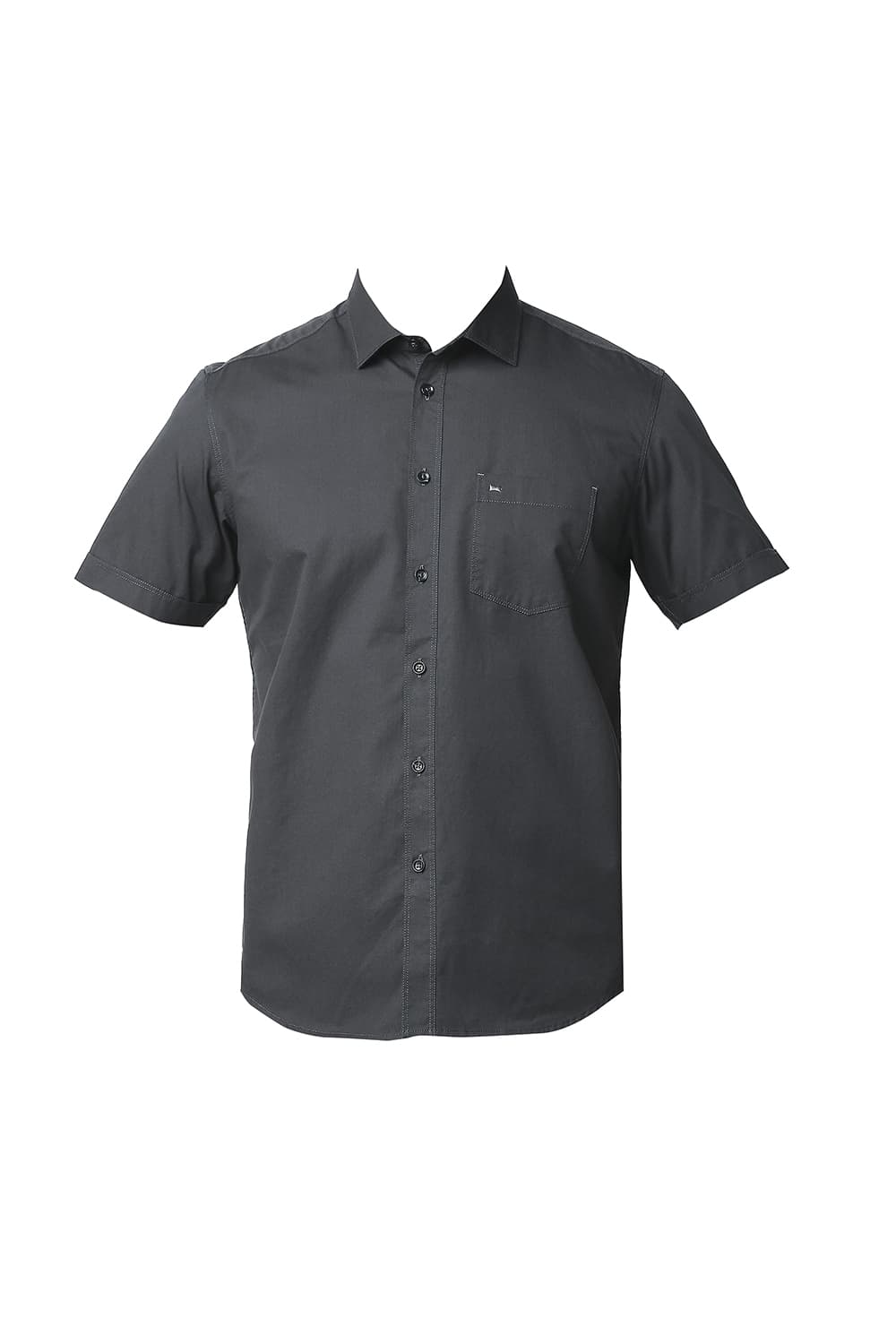 BASICS SLIM FIT TWILL HALFSLEEVES SHIRT