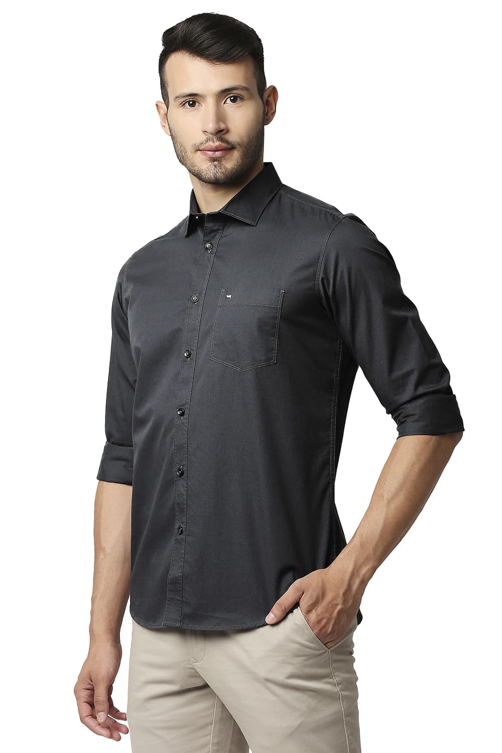 BASICS SLIM FIT TWILL SHIRT