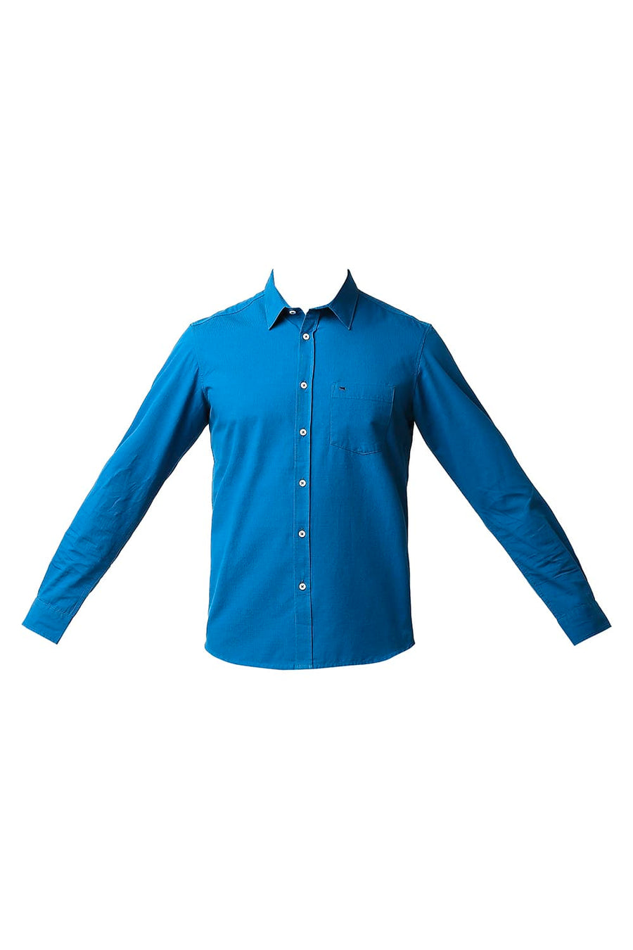 BASICS SLIM FIT DEEP WATER BLUE DOBBY SHIRT
