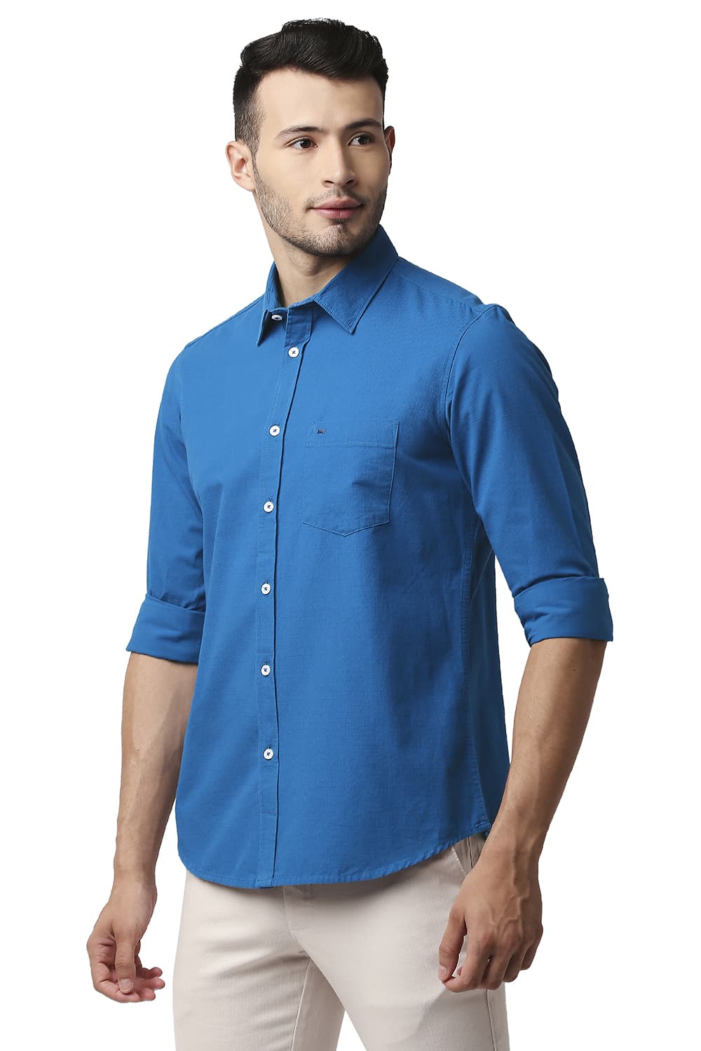 BASICS SLIM FIT DOBBY SHIRT