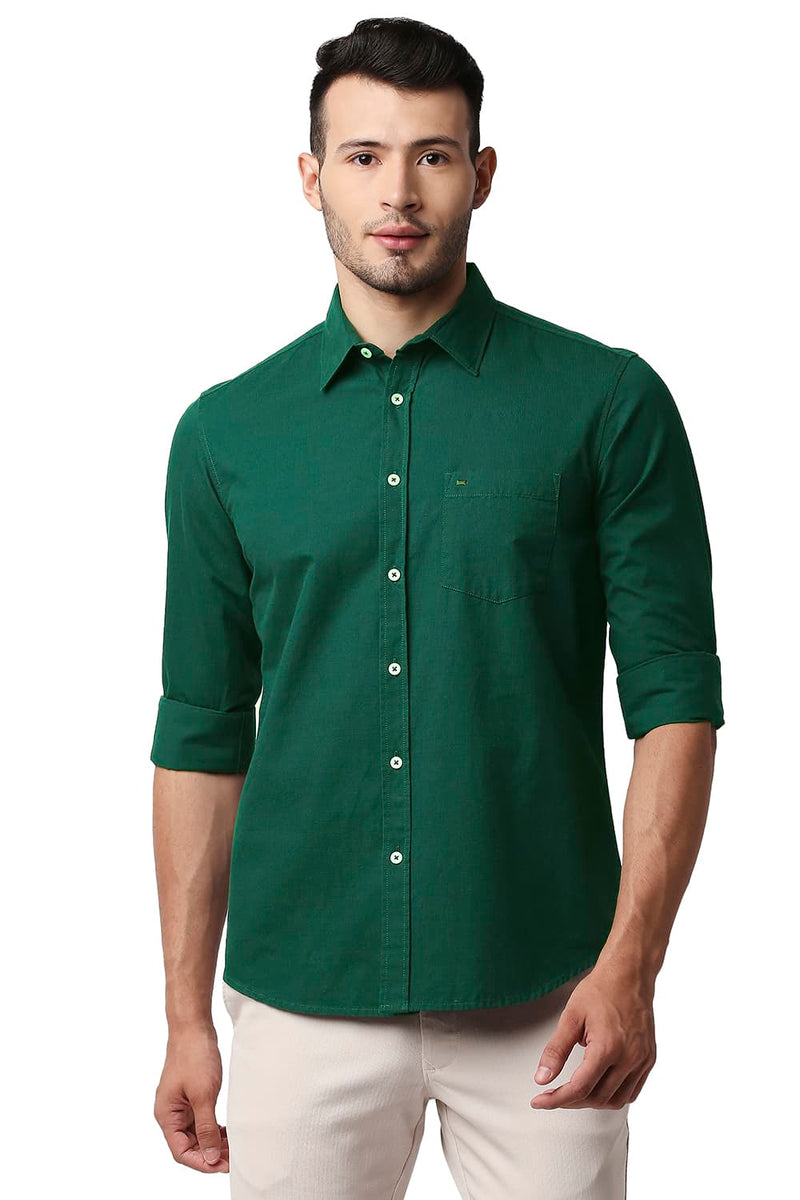 BASICS SLIM FIT DOBBY SHIRT