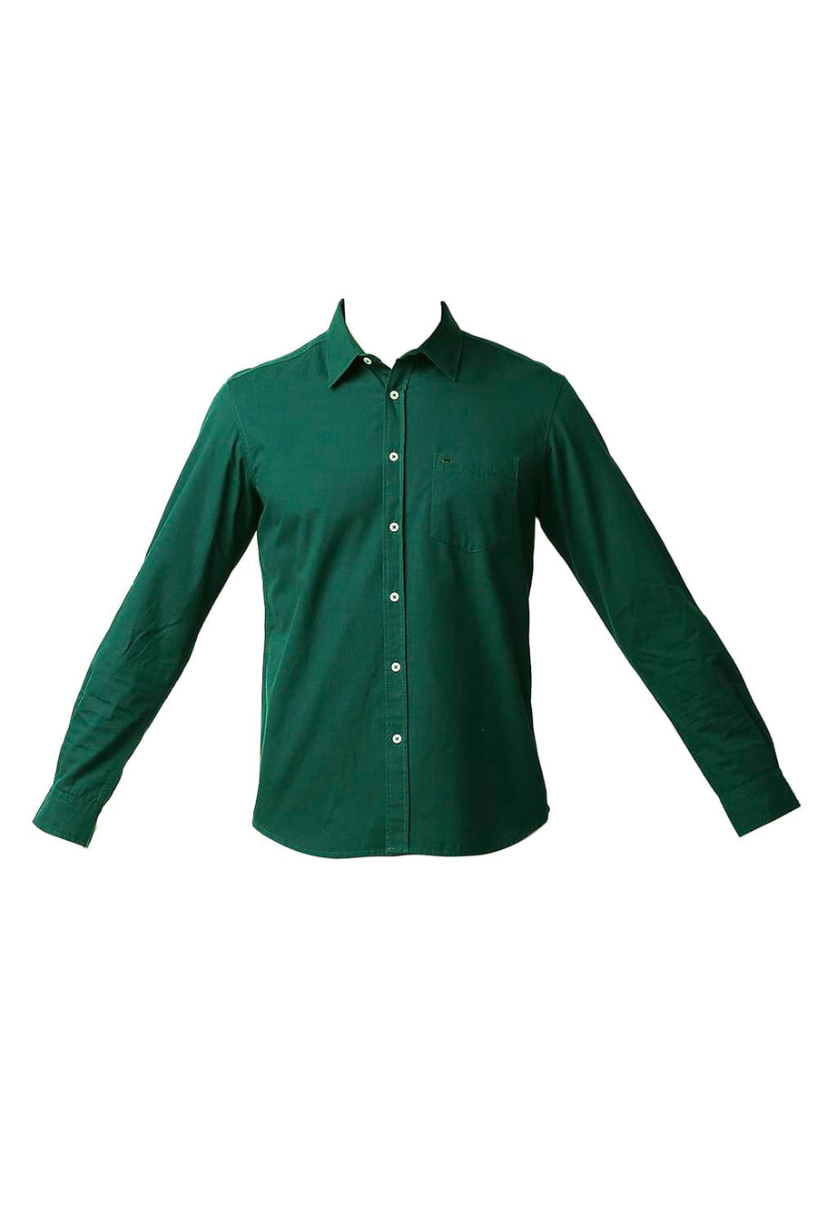 BASICS SLIM FIT BAYBERRY GREEN DOBBY SHIRT