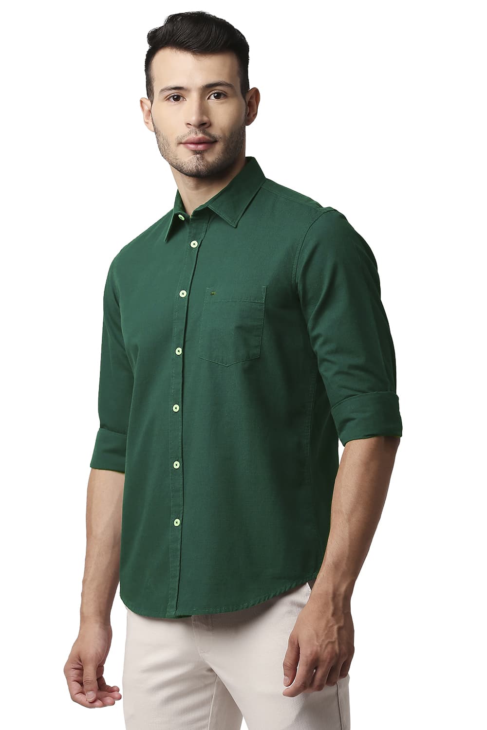 BASICS SLIM FIT DOBBY SHIRT