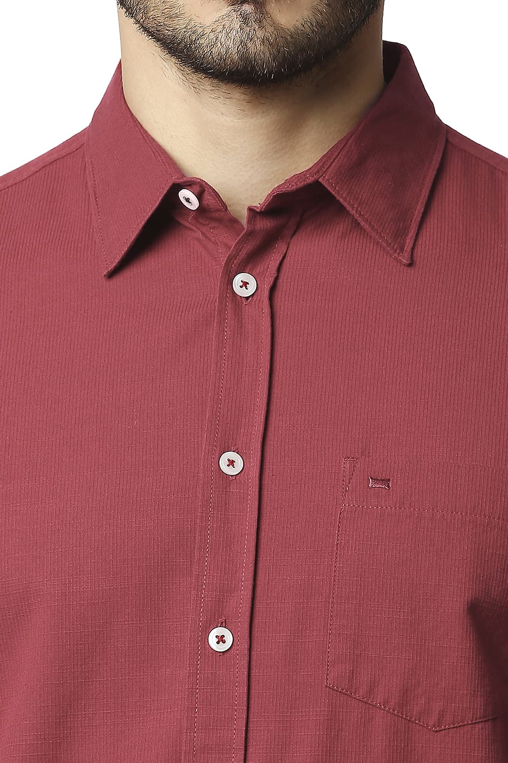 BASICS SLIM FIT DOBBY SHIRT