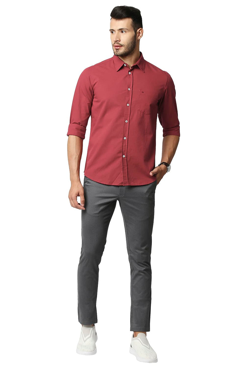 BASICS SLIM FIT DOBBY SHIRT