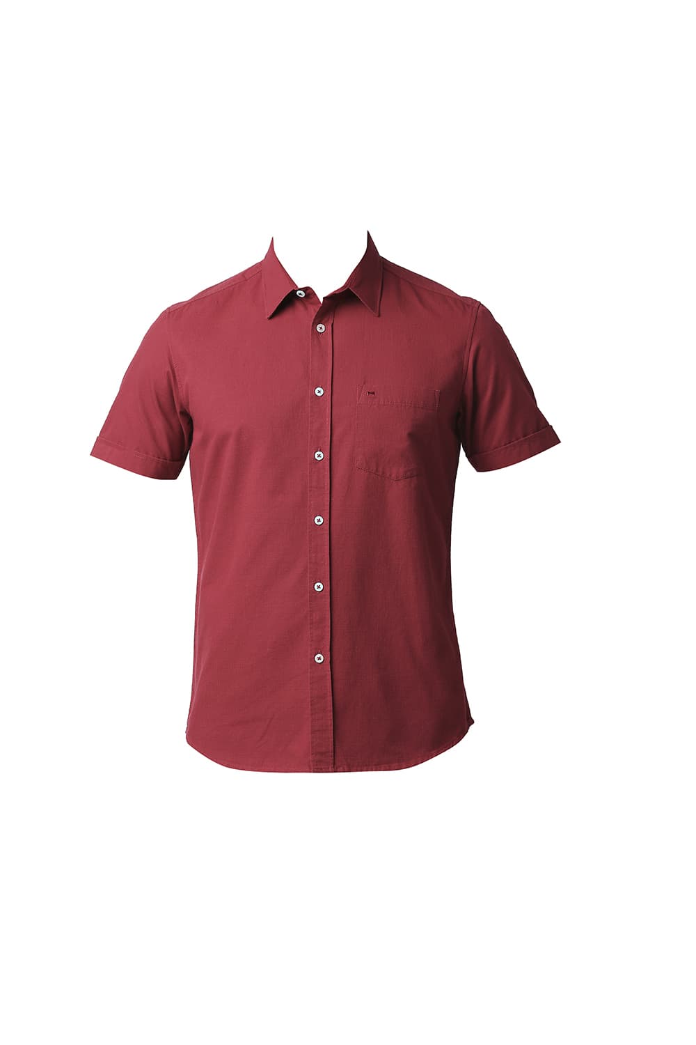 BASICS SLIM FIT DOBBY HALFSLEEVES SHIRT