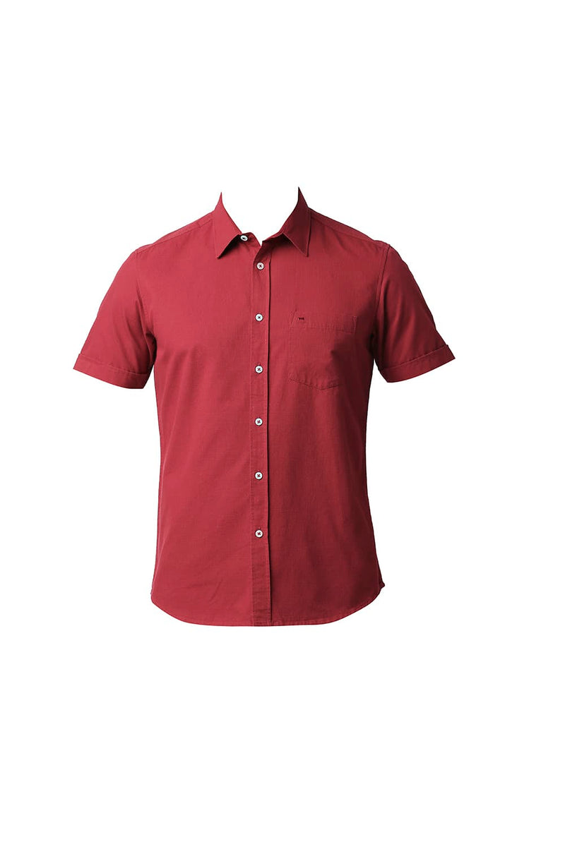 BASICS SLIM FIT DOBBY HALFSLEEVES SHIRT