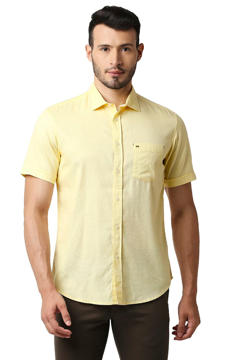 BASICS SLIM FIT DOBBY SHIRT