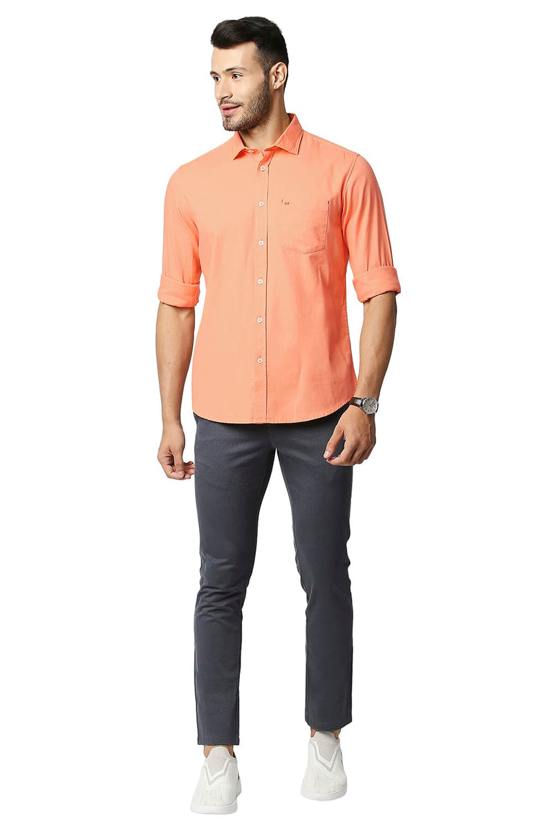 BASICS SLIM FIT DOBBY SHIRT