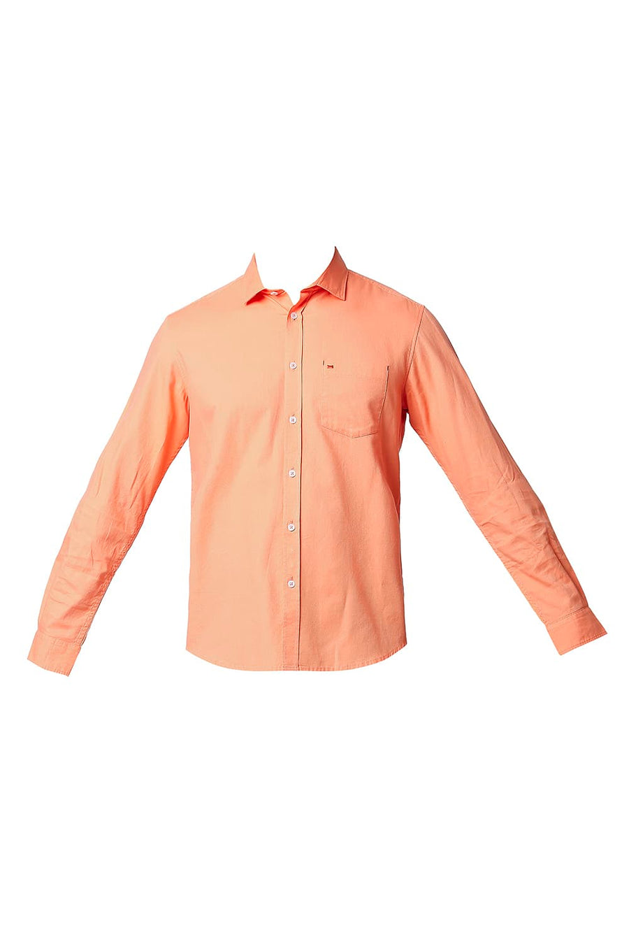 BASICS SLIM FIT MELON ORANGE DOBBY SHIRT
