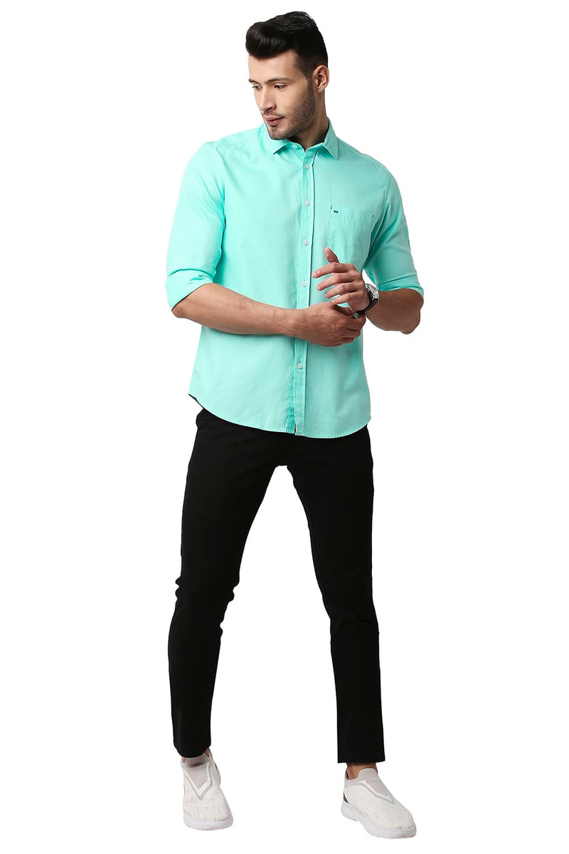 BASICS SLIM FIT DOBBY SHIRT